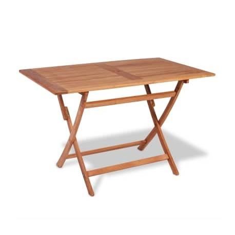 Table pliable de jardin - VIDAXL - Bois de teck - Rectangulaire - Naturel - 120x70x75 cm