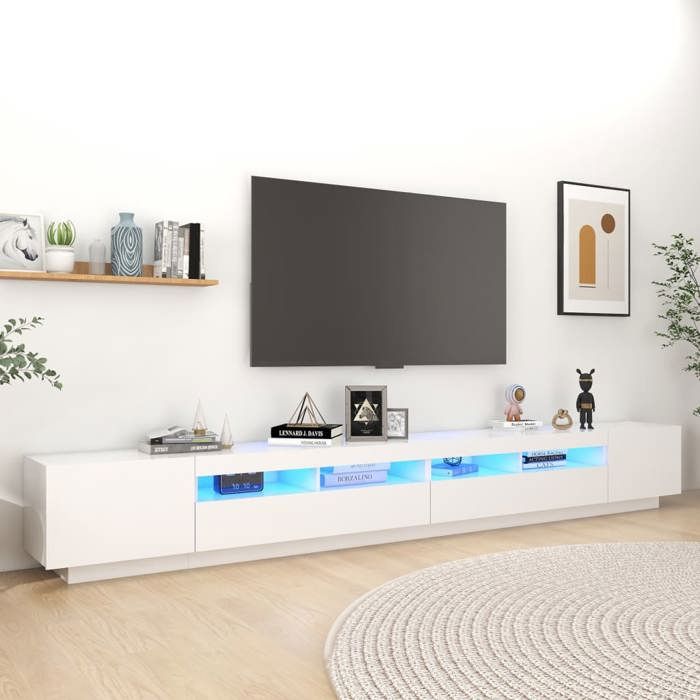 vidaXL Meuble TV avec Lumières LED Armoire de Télévision avec Rangement Meuble Télé de Salon Salle de Séjour Intérieur 3081924