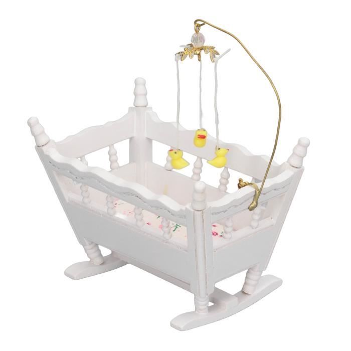 Limtula Maison de poupée Miniature en Bois, échelle 1: 12, lit de bébé, Berceau, modèle de Meubles, Accessoires de Jouets, Accessoires de décoration