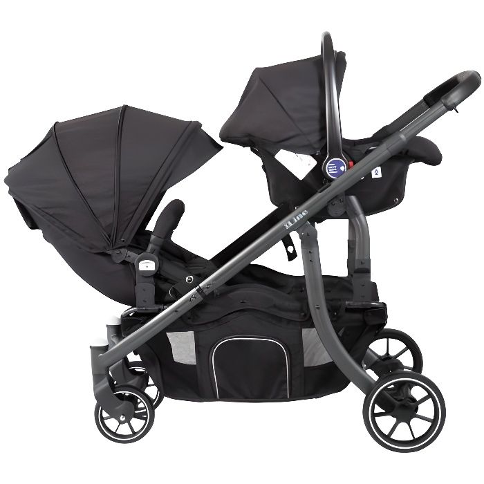 Siège Auto Groupe 0 Noir X Adventure - Poussette Duo - Naissance à 13 kg - Dos route - Capote solaire incluse