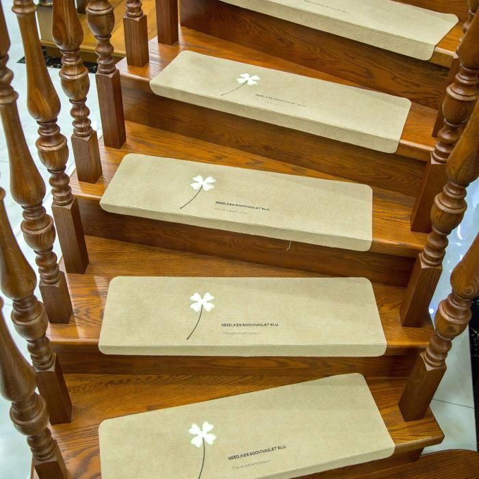 Tapis D'Escalier Antidérapants - Lot De 15 Marches Autocollantes Gris 55x19cm - Protection Enfants Et Personnes Âgées