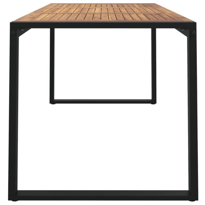 yosoo table de jardin et pieds en forme de u 160x80x75 cm bois acacia a319516 117221