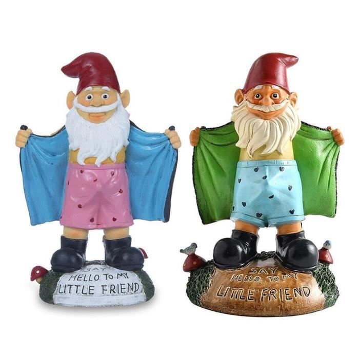 GNOME De Jardin 11 Pouces Avec Arrosoir Et Lumière Solaire - Statue Résine Décoration Pelouse