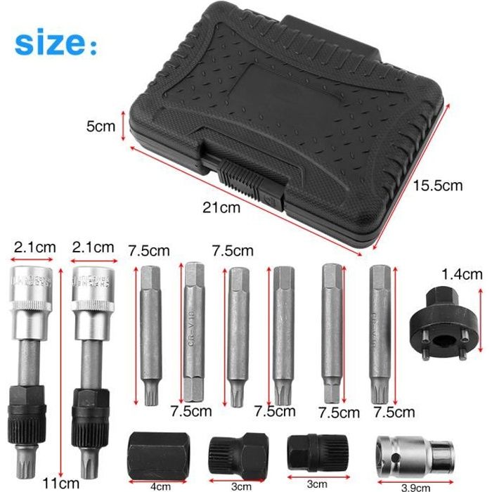 13Pcs Kit de Alternateur Outil de Demontage Roue Libre Poulie Extracteur