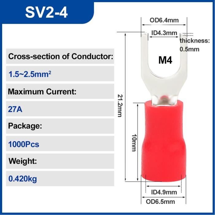 COSSE ELECTRIQUE,SV24Bornes de câblage isolées SV 1000 2 1.25 (3 4 5