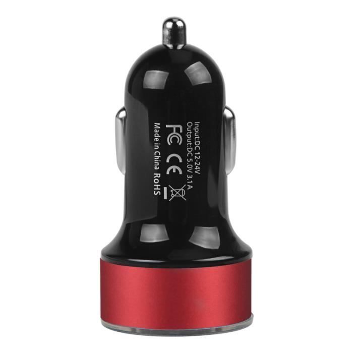 Chargeur Allume-Cigare Double USB 3.1A - 12V/24V Pour Voiture, Moto, Bateau - Charge Rapide Smartphone/Tablette