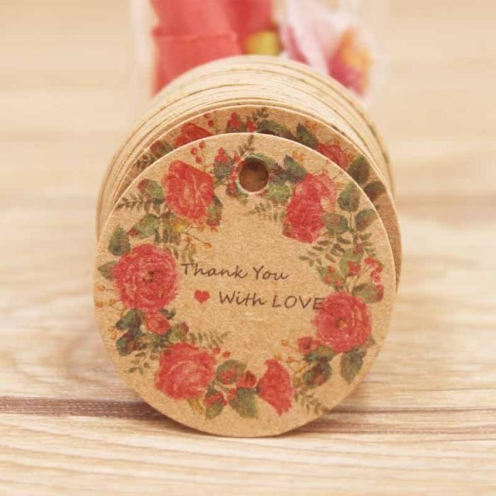 POFET Lot De 100 Étiquettes En Bois Naturel Rectangulaires Avec Corde - Idéal Pour DIY, Mariages Et Scrapbooking