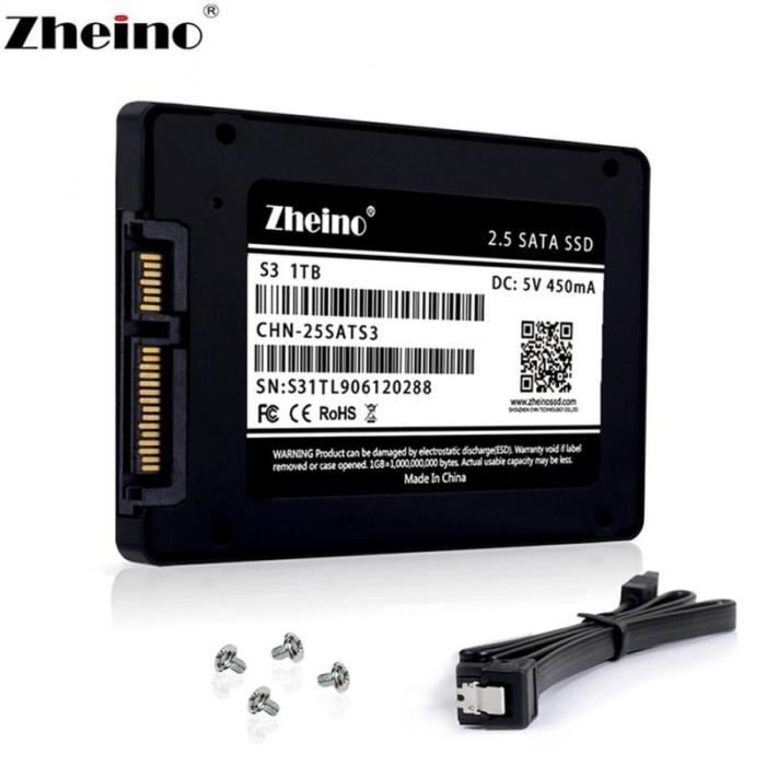 Zheino Disque Ssd 1to Sata Iii 3d Nand Ssd S3 2 5 Tlc Pouces Interne 7 Mm Pour Ordinateur Portable De Bureau 570mo S Lecture Prix Pas Cher Cdiscount