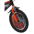 Vélo Enfant 16" STREET ART Garçon ( taille 105 cm à 120 cm ) Noir & Orange, équipé de 2 Freins, Gourde, Porte gourde, Plaque avant-1
