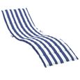 vidaXL Chaise longue rayures bleues et blanches tissu oxford 361421-1