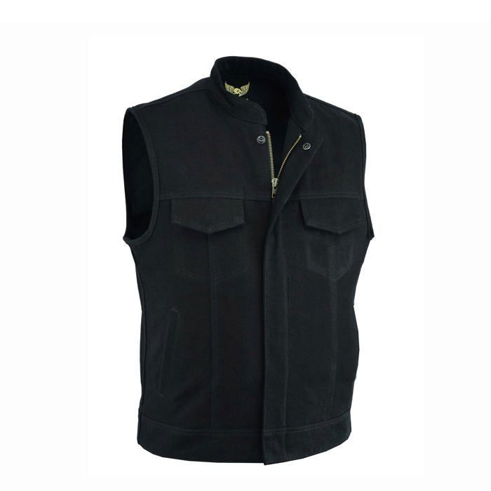 Gilet Motard Denim Lourd Homme - Intérieur Respirant, Poches Dissimulées & Double Fermeture