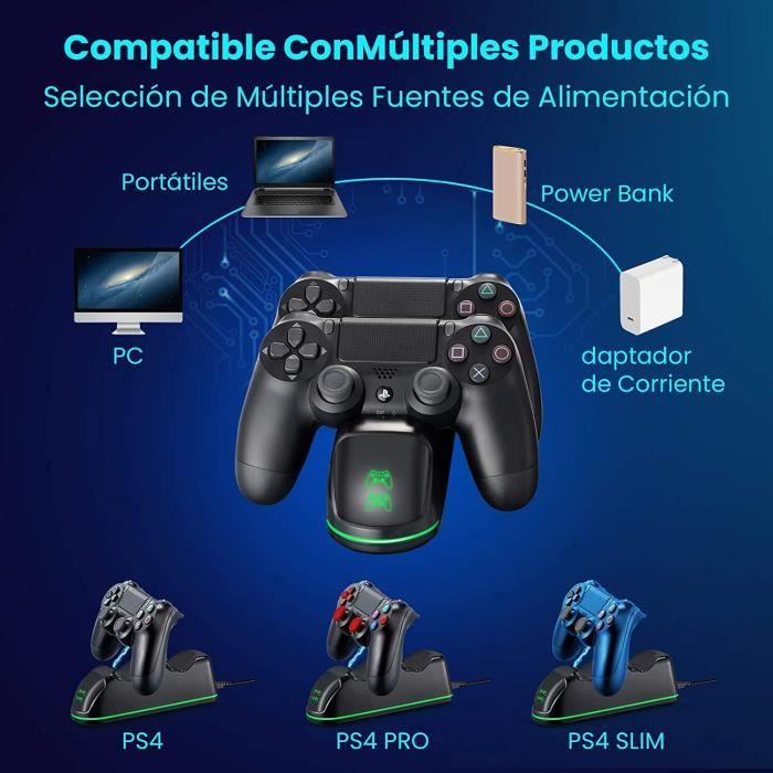 Manette PS4 double poign¿¿e USB chargeur de support de Station d'accueil de  charge rapide pour PS4/PS4 Slim/PS4 Pro manette de jeu Joypad Joystick