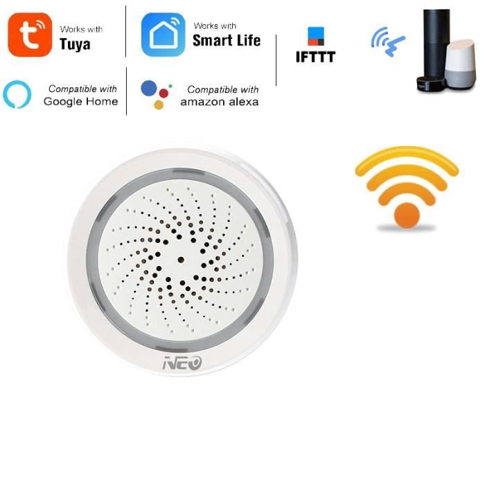 Tuya Wifi Température Capteur d'humidité Hygromètre intérieur Thermomètre  Détecteur Smart Life Télécommande Support Alexa Google Home