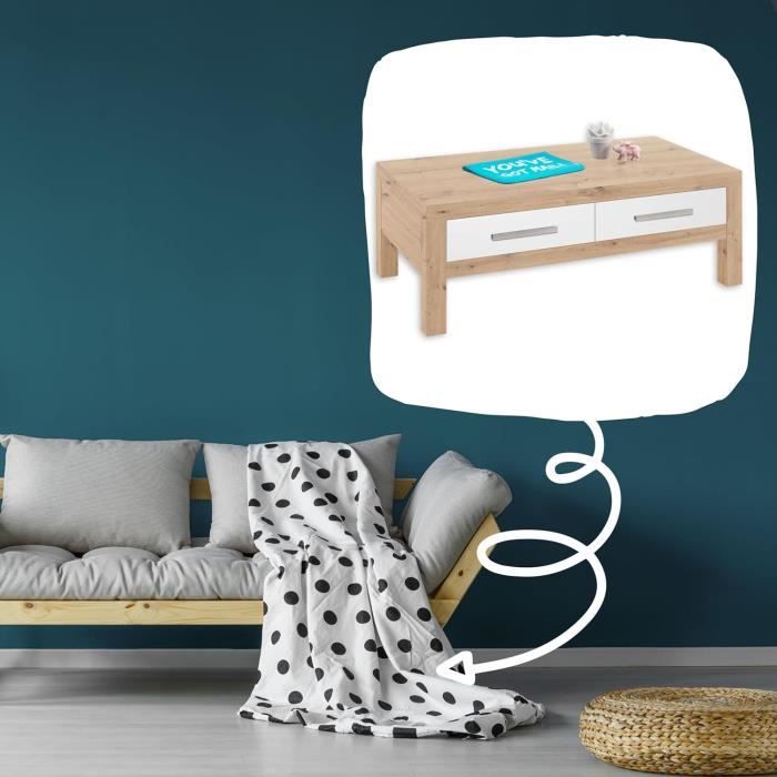 DRIPEX Table basse LED avec deux tiroirs,Table d'appoint,Table de salon DRIPEX Table basse LED avec deux tiroirs,Table d'appoint,Table de salon
