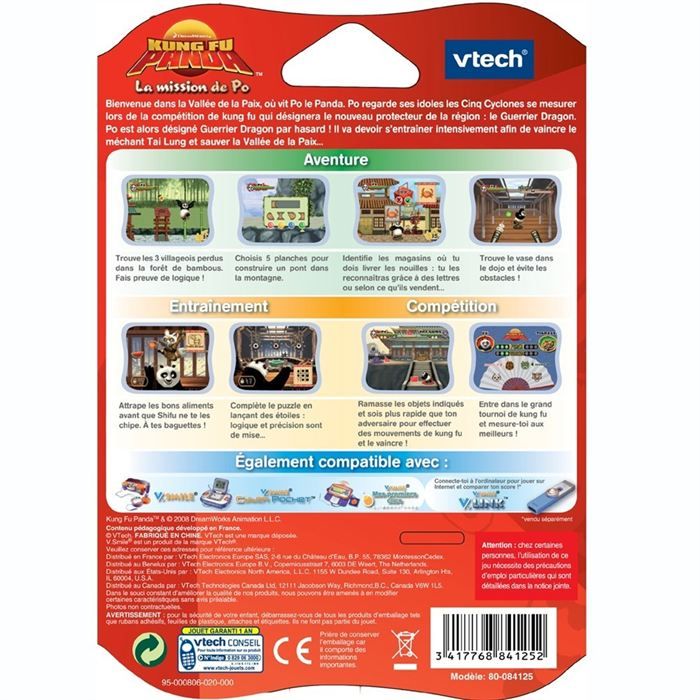 Jeu VTech V.Smile Kung Fu Panda – Version Allemande – Très Bon état – Console éducative