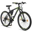 Licorne Bike Vélo VTT haut de gamme. (2 freins à disque) [28.00, Noir/Vert citron (2xFrein à disq]-2