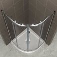 Cabine de douche coulissante TIBY - SANIVERRE - 1/4 de cercle - verre transparent - 100 x 100 cm-2