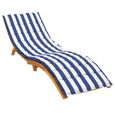 vidaXL Chaise longue rayures bleues et blanches tissu oxford 361421-2