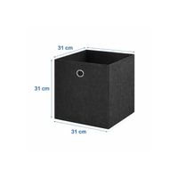 Univivi Lot de 4 grandes boîtes de rangement en tissu avec poignées en cuir, paniers de rangement pour étagères, vêtements, articles de bureau et autres articles divers (blanc/gris