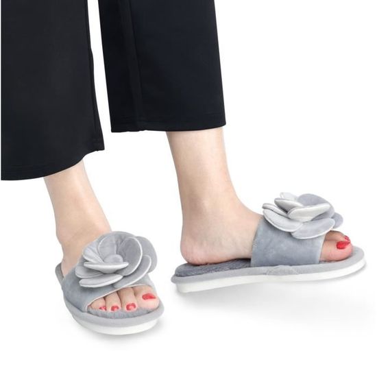 Chaussons Fourrure Douce Pantoufles Femme Fadezar Chaussons En