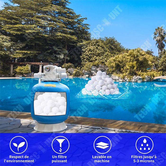 Balle Filtrante Piscine,700g Boule Coton Filtre Piscine Pour Systèmes De Filtre A Sable Piscine Remplacer 25kg De Sable Filtration Piscine,Convient Aux Systèmes De Filtration Pour Piscine