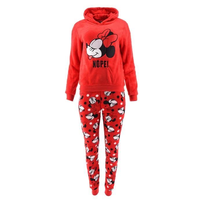 Minnie Mouse Ensemble Pyjama Femme Polaire a Capuche Nope FM 2 PYJ MINNIE HU3549 ROUGE 01 Rouge Cdiscount Pret a Porter