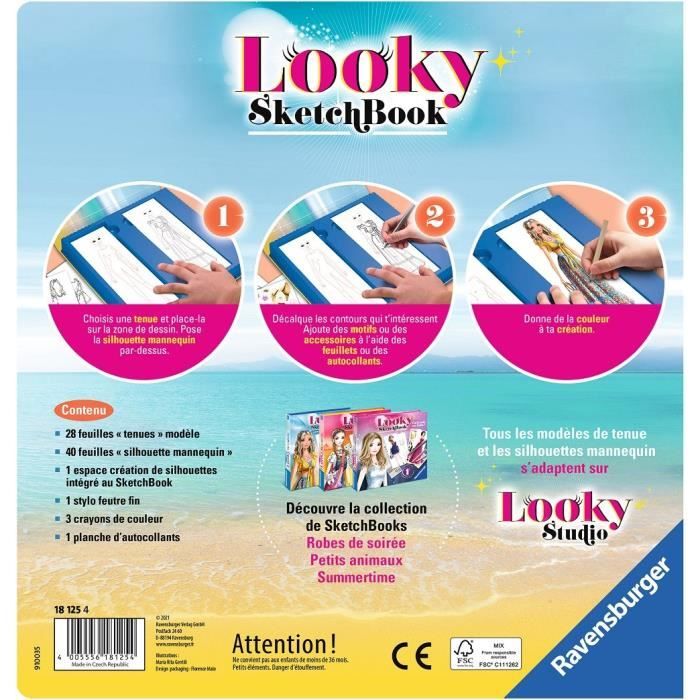 Jeu Ravensburger Fashion Designer : Tenues De Soirée | Créez Vos Modèles Avec Pochoirs Et Autocollants | Enfants 6 Ans Et Plus