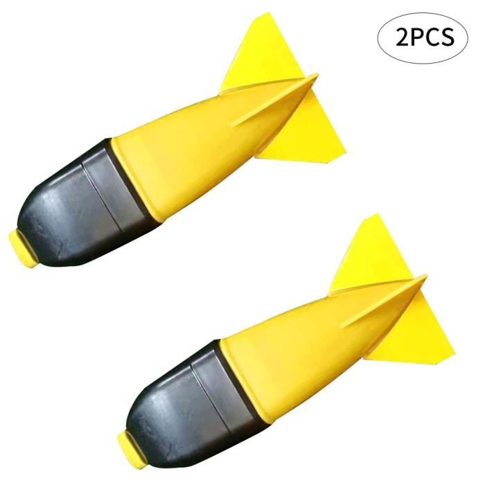 Frdun Appât Rocket Feeder Spomb Pour Pêche à La Carpe - 19cm Noir/Blanc