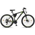 Licorne Bike Vélo VTT haut de gamme. (2 freins à disque) [28.00, Noir/Vert citron (2xFrein à disq]-3