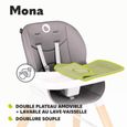 LIONELO Chaise haute bébé Mona réglable style Scandinave - Gris-3
