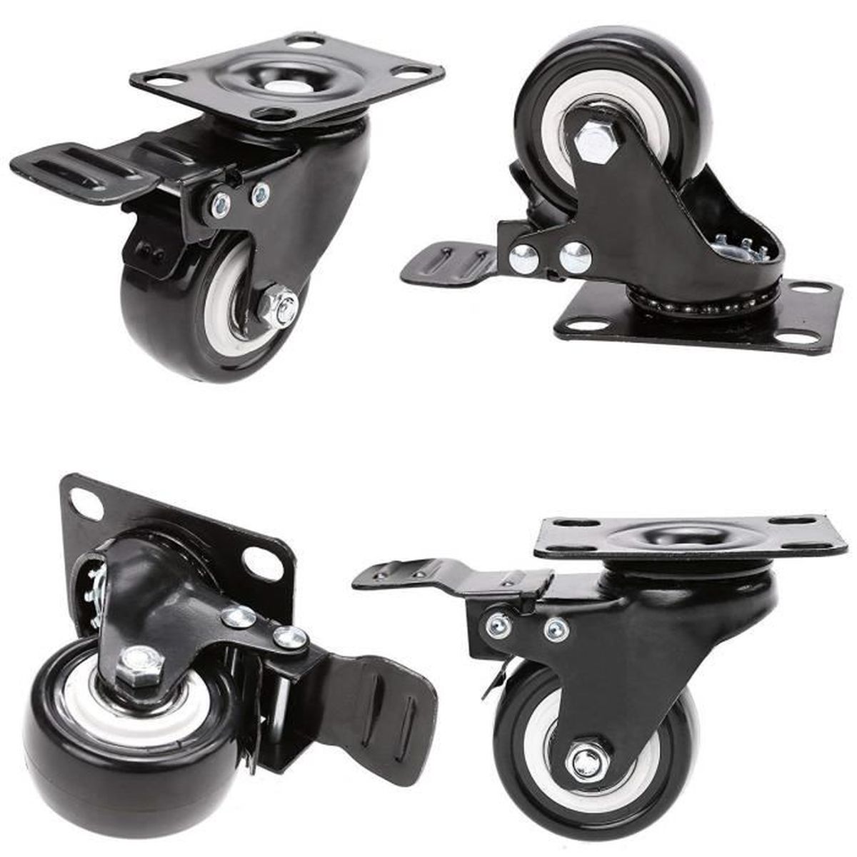 Pack de 4 roulettes de frein bronze vintage capacit/é de charge de 20 kg 44 lb roulettes pivotantes /à capuchon pivotant /à 360 degr/és 1,5 pouce roue de frein de 1,5 pouces