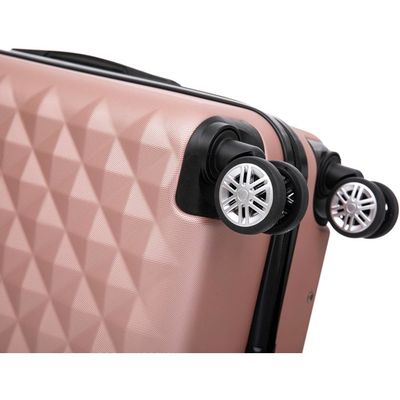 Lot 3 valises dont 1 valise cabine rigides - Rose pâle - Adulte - 0.00