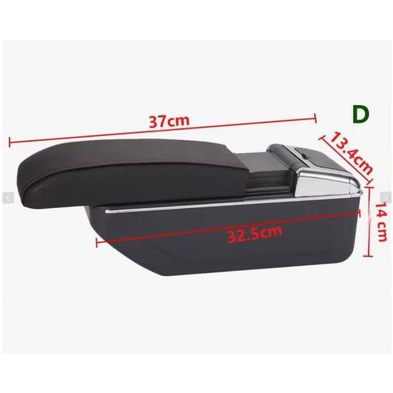 Accoudoir Central Cuir Noir Pour VW Golf 4, Bora, Beetle - Avec Compartiment De Rangement - Modèle AT10MA17