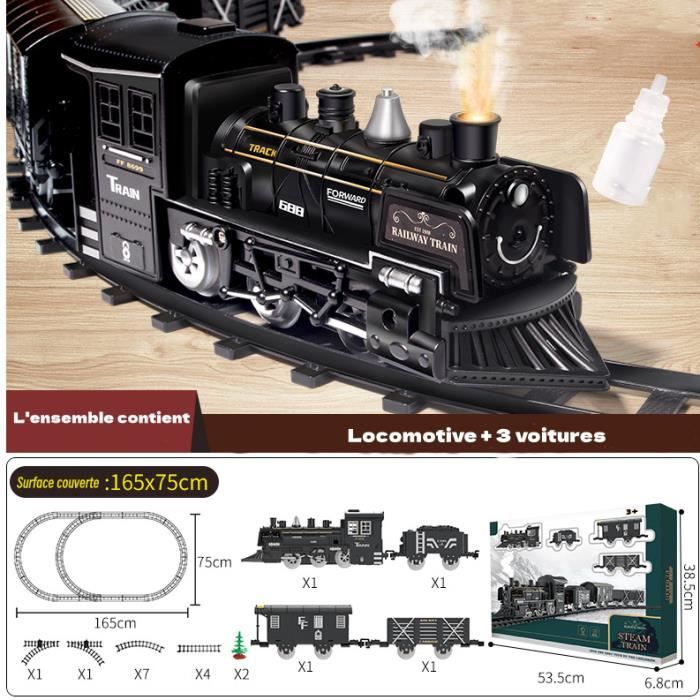 Jouet de Train à Vapeur,Train Electrique Noel Jouet avec Fumé, Lumi