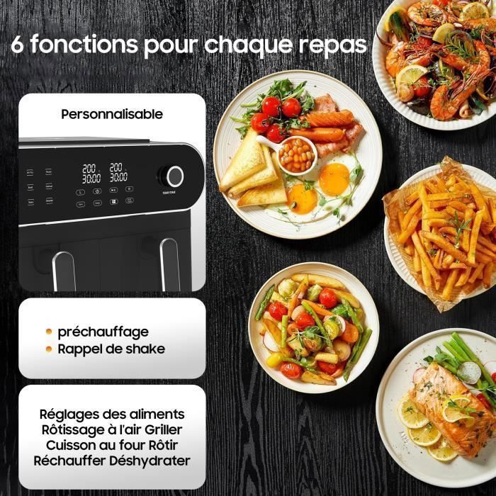 Friteuse à Air Chaud Air Fryer Double Panier Verticale 11L 2800W Comfy Nest Cn06177 86230825 Friteuse à Air Chaud Air Fryer Double Panier Verticale 11L 2800W Comfy Nest Cn06177 86230825