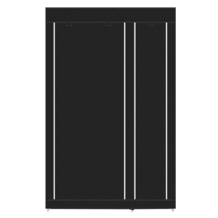 Armoire De Rangement Pliable LANTUS - Garde-Robe Tissu 10 Étagères Pour 40 Paires De Chaussures - 88x28x160cm Noir