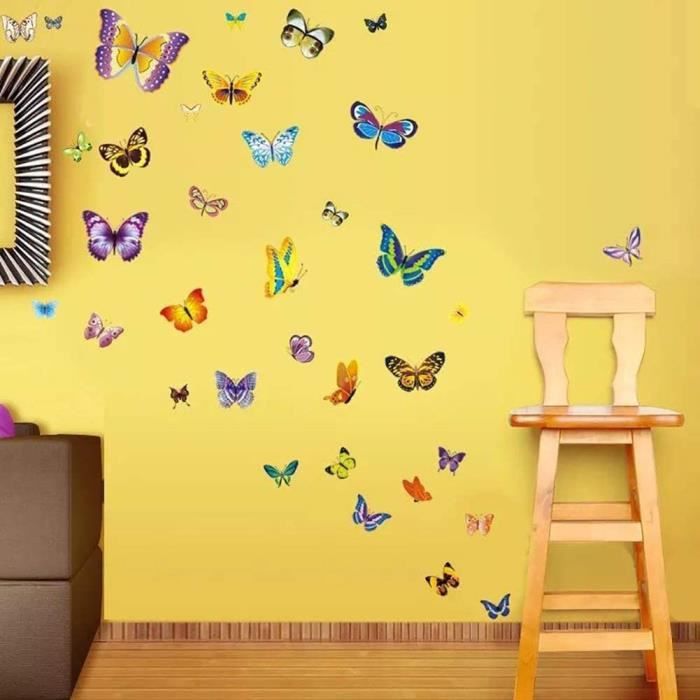 WandSticker4U®- Stickers muraux 100 papillons colorés I printemps  autocollant sticker mural pour salon chambre cuisine salle de bains  carrelage chambre d'enfant fille garçon bébé adulte ado : : Bébé  et Puériculture