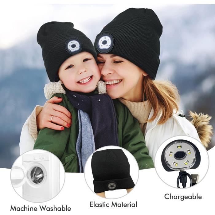 Riuog Bonnets LED Lumineux,Chapeau Tricoté avec Lumières LED