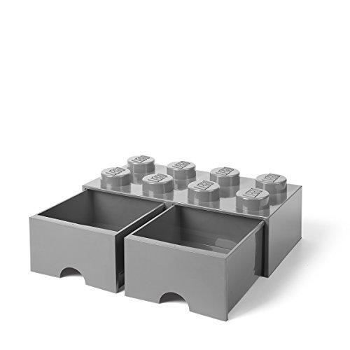 Tiroir en brique LEGO 8 boutons, 2 tiroirs, boîte de rangement empilable,  9.4 l