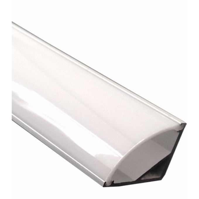 Profilé Aluminium encastré 1m pour Ruban LED Couvercle Blanc Opaque