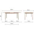 Table à manger extensible - Scandinave - NEW SOFIA - Chêne et blanc avec motifs - L 160 / 200 x P 90 cm-4