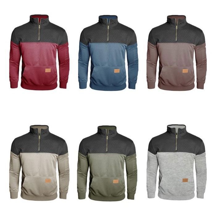 Pull Sun Mountain Homme Seconde Couche, Manches Longues, Taille L, Marron/noir