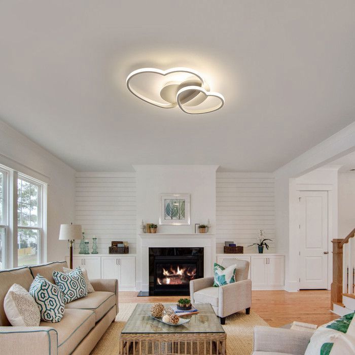 Lustre LED Moderne FRIXCHUR En Cristal - Forme Cœur, 52W Blanc Froid - Pour Salon, Salle à Manger, Chambre