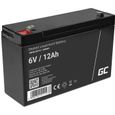 GreenCell® Rechargeable Batterie AGM 6V 12Ah accumulateur au Gel Plomb Cycles sans Entretien VRLA Battery étanche Résistantes-0