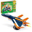 LEGO® Creator 31126 L’Avion Supersonique, Jouet 3 en 1 Hélicoptère Bateau Avion-0