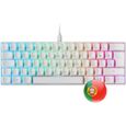 Mars Gaming MKMINI Blanc - Clavier Mécanique RGB Ultra-Compact - Switch Rouge - Layout Portugais-0