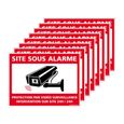 Autocollants Alarme Lot de 8 stickers Alarme Sécurité Protection Vidéosurveillance 8 x 6 cm résistants UV et pluie Site Sous Alarme-0