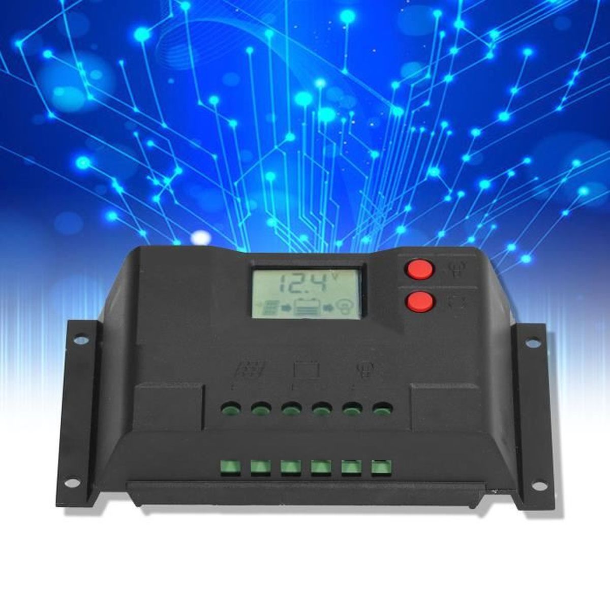 Contrôleur De Charge Solaire Double USB 20A – Régulateur PWM 12V/24V Intelligent, écran LCD, Protection Complète