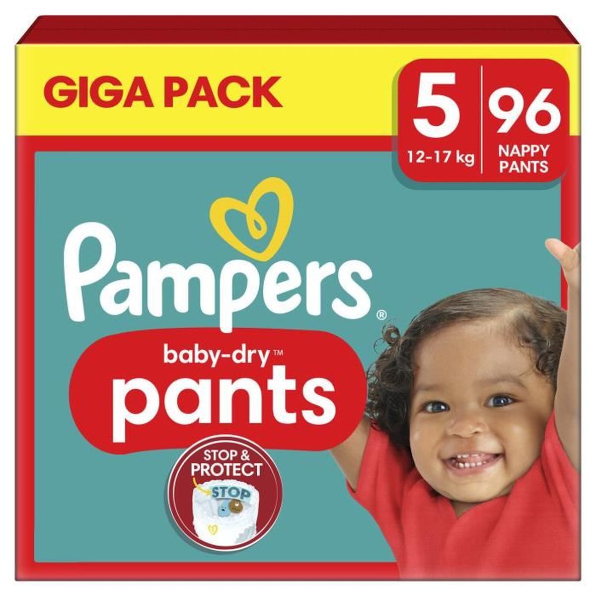 PAMPERS BABY DRY PANTS Taille 5 96 Couches culottes 12/17 kg