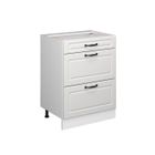 Meuble cuisine R-Line, 60cm avec tiroirs, sans PT, Blanc campagne, Blanc, Vicco
